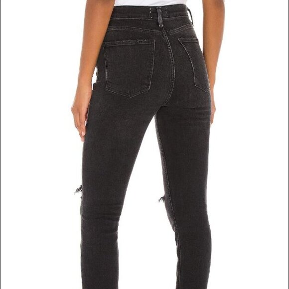 AGOLDE Nico Slim Leg Jeans in Disorder - Distressed Black/Dark Wash Jeans - Picture 2 of 16